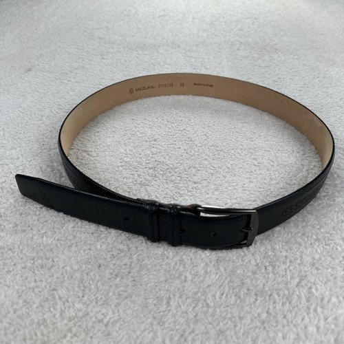 Mezlan Genuine Leather Belt Men Size 38 Black Made In Spain Suede 9726 mezlan-genuine-leather-belt-men-size-38-black-made-in-spain-suede-9726