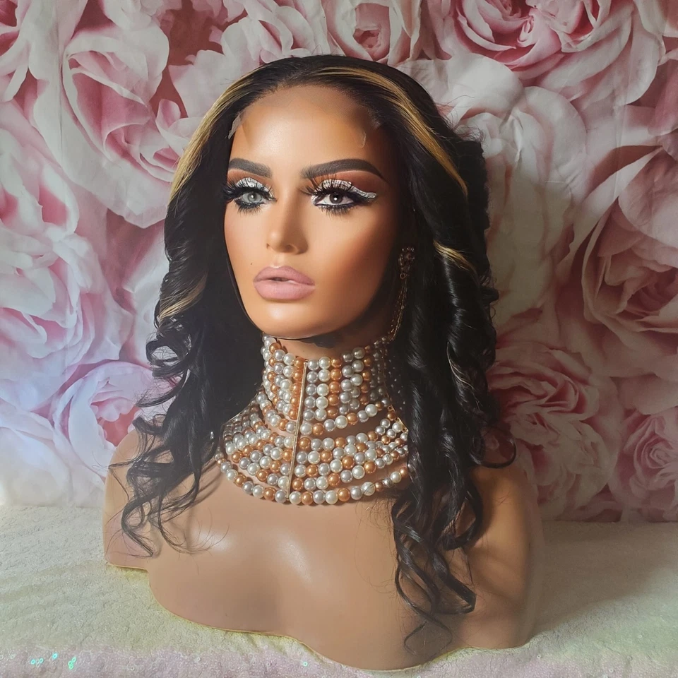 100%Virgin human hair Closure  highlighted wig - Image 3 of 4