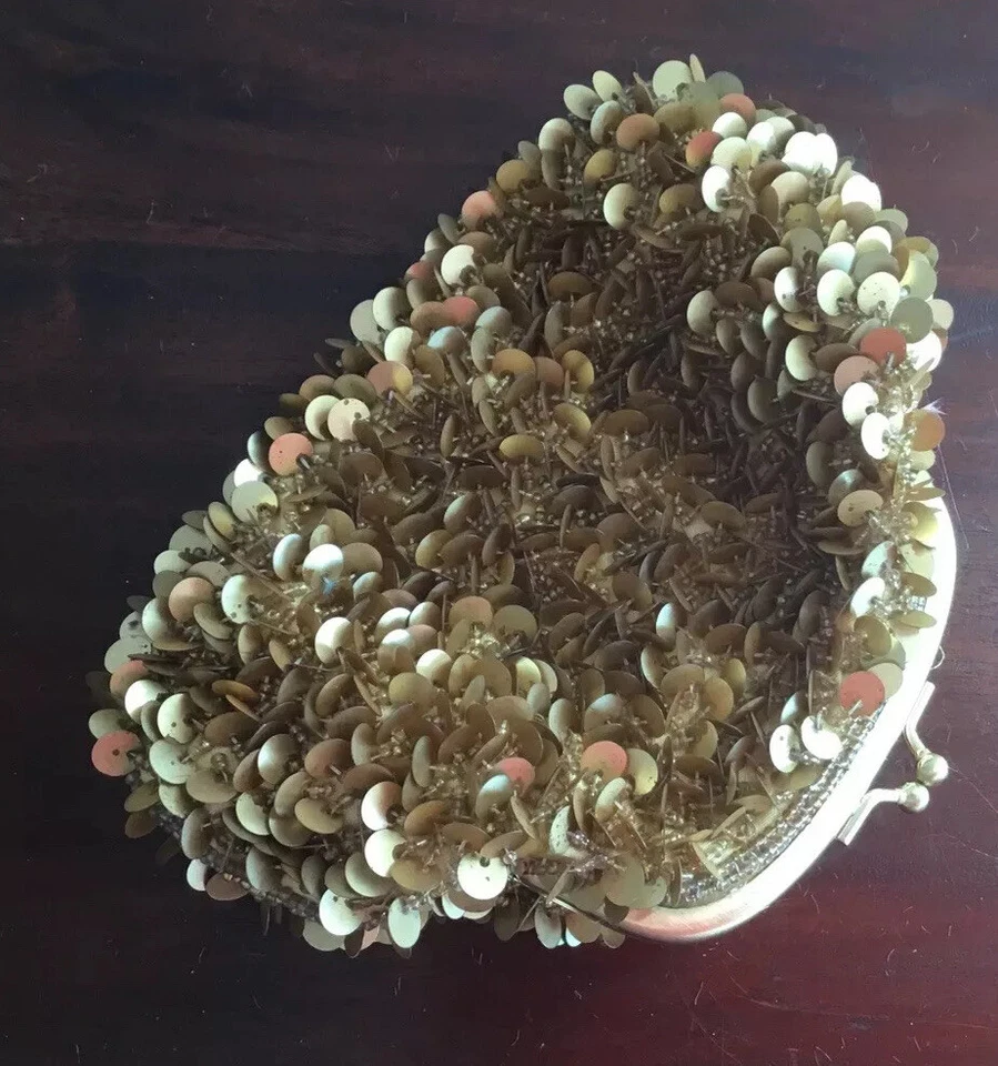 Precioso bolso Esprit dorado con lentejuelas nunca usado Foto 4 de 4