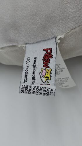 Cuscino Animali Peluche Grigio Occhi Grandi Gatto 18" Zampa Ricamata - Foto 5 di 10
