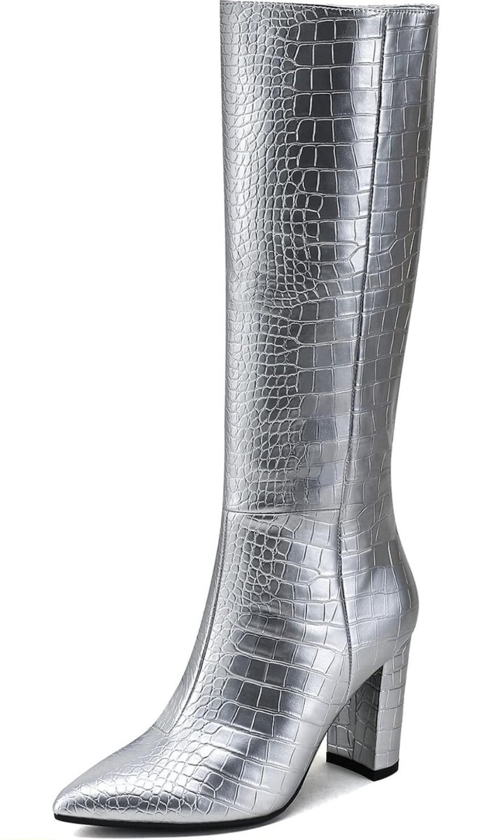 Knee High Topshop Crocodile Boots Modatope Faux Croc Size Knee