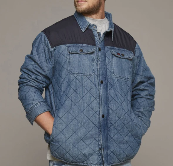 Replika Jeans Quilted Jacket/Blue - 3XL SRP £100.00 50% OFF
