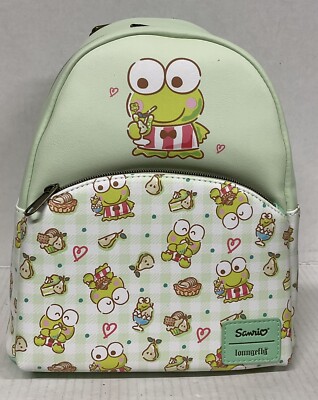 Loungefly Keroppi Snacks Mini Backpack Green Sanrio NEW With  display picture 3