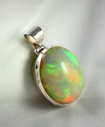Ethiopian Opal Pendant Sterling Silver .925  Elegant