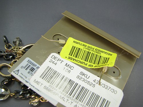 New CAROL DAUPLAISE Dangle Earrings MIXED METALS Copper Gold Gunmetal STONE DROP - Picture 4 of 4