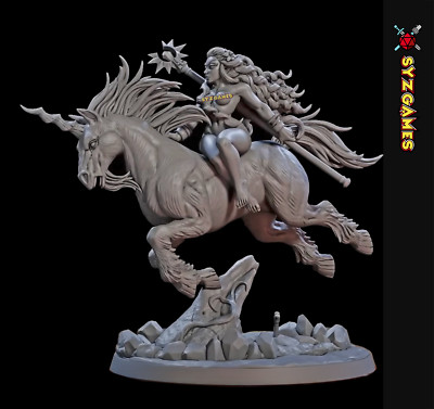 Tempest the Celestial Steed Pinup Fantasy Miniature DnD RPG Tabletop