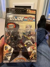 GI Joe Hasbro 25th Anniversary Comic 2 Pack SNAKE EYES v32 STORM SHADOW v25 2008