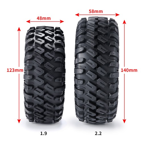 1.9" / 2.2" Super Soft Rubber Mud Wheel Tires 123mm/140mm OD for 1:10 RC Crawler - Picture 7 of 16