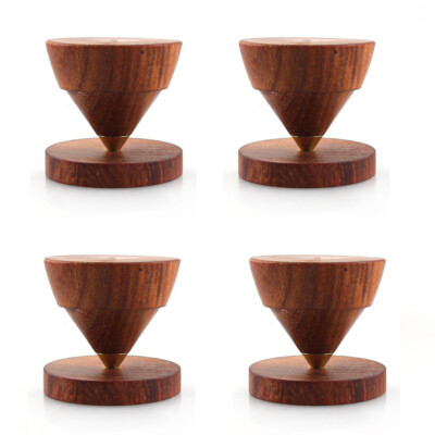 4Set HiFi Speakers Amplifier Rosewood Spike Isolation Stand Feet + Pads 23x20mm