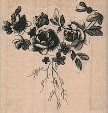Mounted Rubber Stamp, Rose Arrangement, Roses, Rose Bush, Flower Stamp, Plants