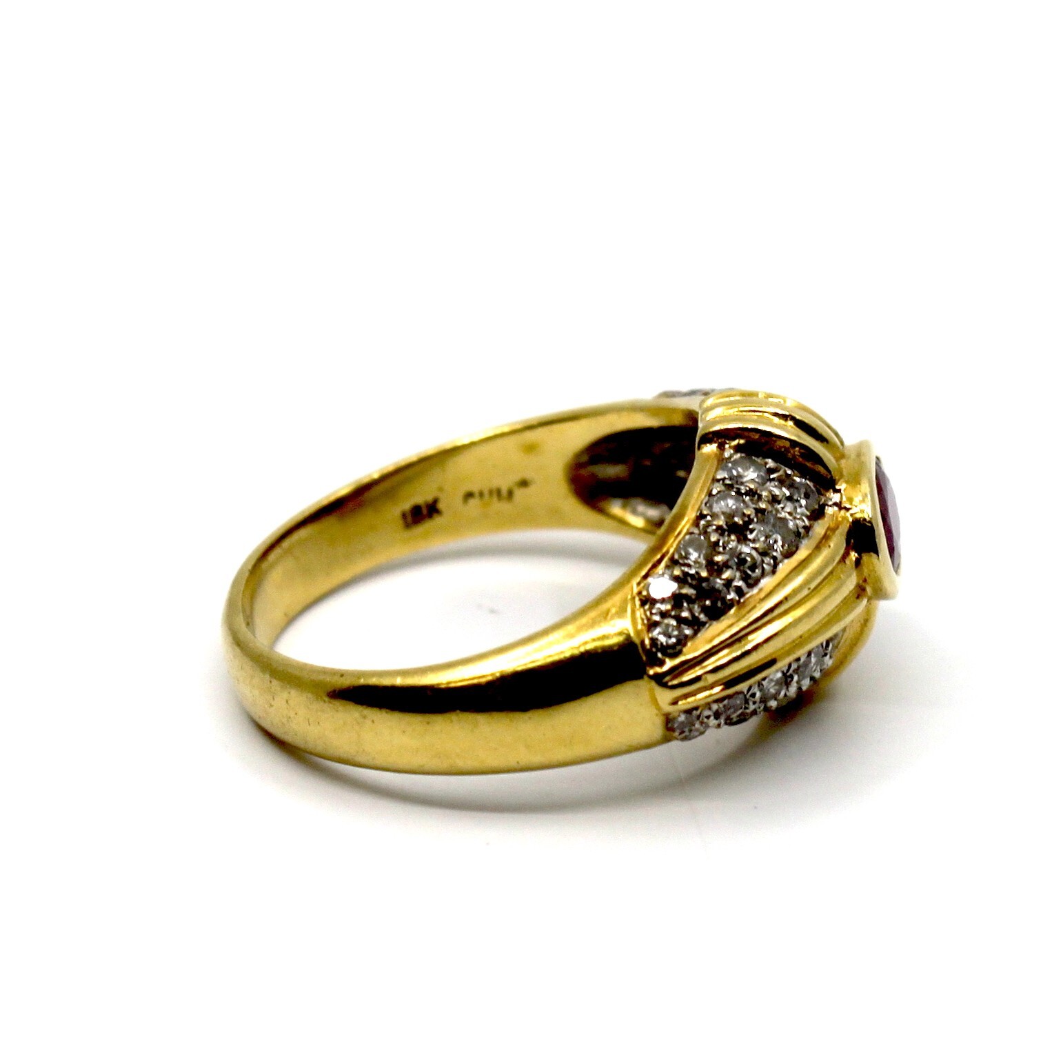 Natural Ruby and Diamonds Statement 18k Yellow Go… - image 6