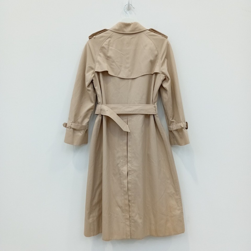 Vintage Women's Burberry Trench Coat Nova Check Lining Size UK8 Beige