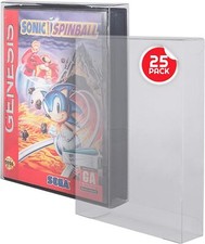 25x Clear Display Protective Box Protector Sleeve Case For Sega Genesis Cib Game