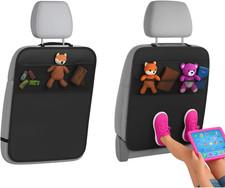 XL Car Back Seat Protectors with Organizer   Waterproof Kick Mats, 3 Pockets, 2