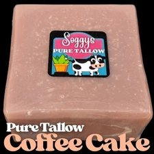 Bar Soap, Beef Tallow, Coffee Cake, Handcrafted, All Natural, 5-6 oz