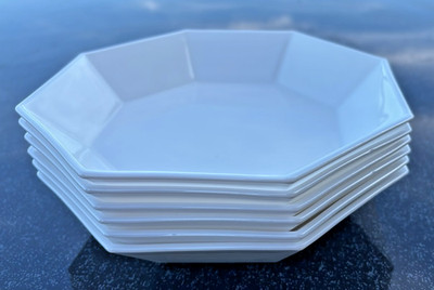 Arcoroc Luminarc Octime Weiß 6er Set Suppenteller Salat Pasta Neuwertig Vintage
