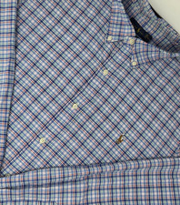 Polo Ralph Lauren Long Sleeve Button Down Shirt Men XL Blue Plaid Classic Fit