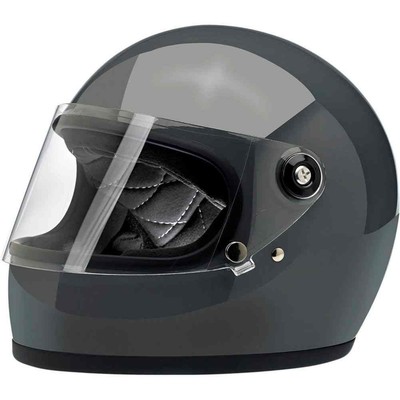 Biltwell B19 Gringo S Solid Mens Motorcycle Helmets - Gray - Large