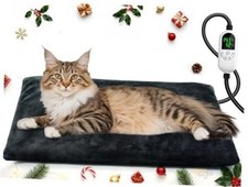 Pet Heating Pad for Cats  Dogs, Electric Heated Cat Bed with Adjustable