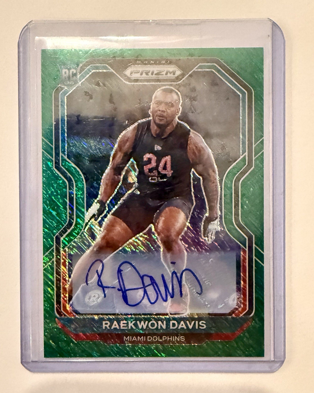2020 Panini Prizm #341 Raekwon Davis RC Auto Green Shimmer Prizm – 3/5
