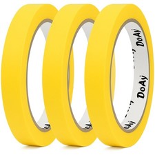 3 Pack Yellow Painters Tape - Masking Tape 0.50 Inch Wide - Multi-Surface, Sm...