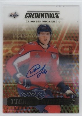 2025 Upper Deck Credentials Acetate Ticket Access /99 Aliaksei Protas Auto 19y2