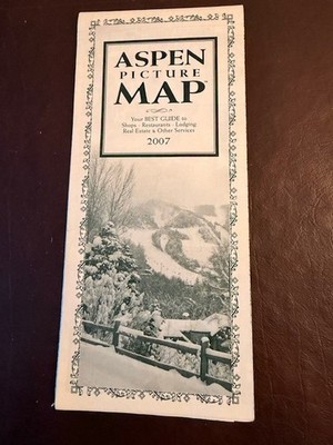VTG 2007 Aspen Colorado Picture Map-Guide to Shops, Restaurants & Lodging