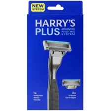Harry's Plus Men's Razor Handle with 2 Razor Blade Cartridges - Onyx