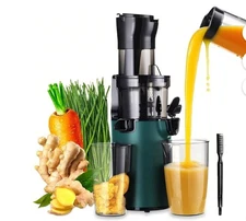 Juicer Machines-SOVIDER Up to 92% Juice Yield Compact Slow Masticating Juicer 