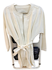 Madewell Womens Ivory Stitch Edge Duster Jacket Cotton Pockets USA Made XXS