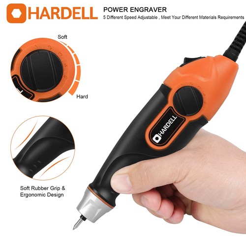 24W Engraving Pen, 5 Speed Engraving Tool with Letter/Number Stencil, Soft Ha... - Picture 4 of 9
