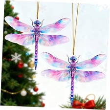 Charming Dragonfly Gifts for Women - 2PC Acrylic 2PC Pink Colorful Dragonfly