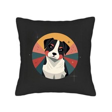 Stylized Dog Throw Pillow Covers 18x18 Set of 2 - Vibrant Circular Pattern