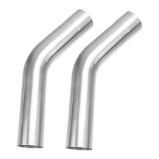 Exhaust 45 Degree Tube 2" OD 2 Pack, Stainless Steel Exhaust Pipe Mandrel