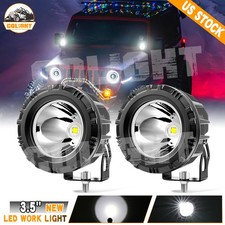 Pair 3.5inch Round Led Work Lights White Flood Offroad Suv Atv Offroad 4wd White