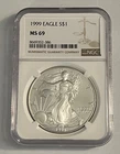 1999 Silver Eagle Dollar $1 - NGC MS 69