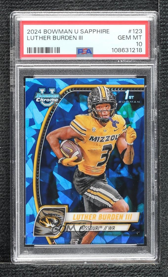 2024 Bowman U Chrome Sapphire Edition Luther Burden III #123 PSA 10 GEM MT