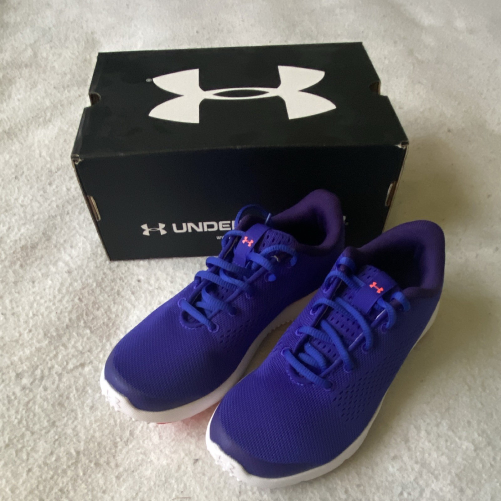 Under Armour UA GPS Rapid Boys' Purple Mesh Sneakers Size 1Y
