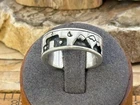 Vintage Carolyn Pollack Southwest Sterling Silver Story Telling Ring sz 9-673.26