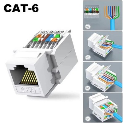 Cat5e 45° Angled Keystone Jack Network 110 Punchdown 8P8C Cat White