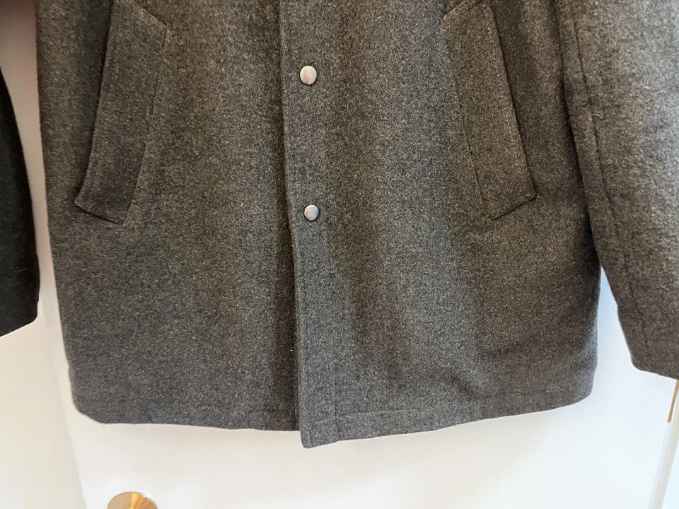 J Crew - 100% Wool 3M Thinsulate Hooded Jacket / Coat, Men's Medium, Excellent - Image 4 of 4