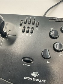 Sega Saturn Virtua Stick MK-80112 Black Wired Arcade Fight Stick Controller