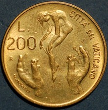 Vatican City 200 Lire 1983 John Paul II Adam Creation	KM# 174