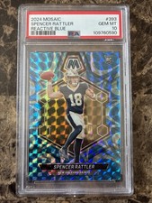 2024 Panini Mosaic -  Spencer Rattler #393 Reactive Blue Mosaic Prizm (RC)