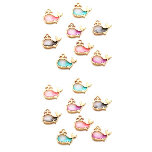  40 SZTUK DIY Ręcznie robiona biżuteria Akcesoria Delikatny perłowy połysk Wieloryb Wisiorek - Zdjęcie 2 z 12