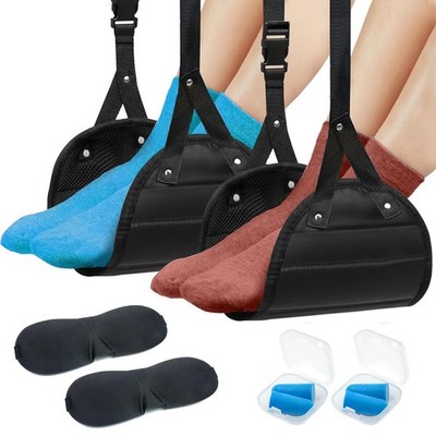 2 Pack Foot Hammock For Plane Travel Portable Airplane Foot Rest Leg Sling