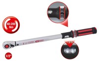 "1/2\" Ergotorque®Precision Ratschen-DrehmomentschlüSsel, 40-200Nm, Rot - KS Tools"
