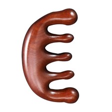 Handmade Wooden Scalp Massager Comb Natural Green Sandalwood Wide Tooth Hair Too