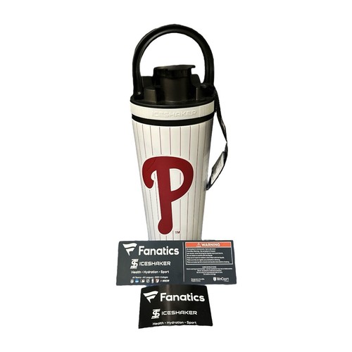 Philadelphia Phillies Pinstripe Logo 26oz Stainless Steel Ice Shaker Bottle