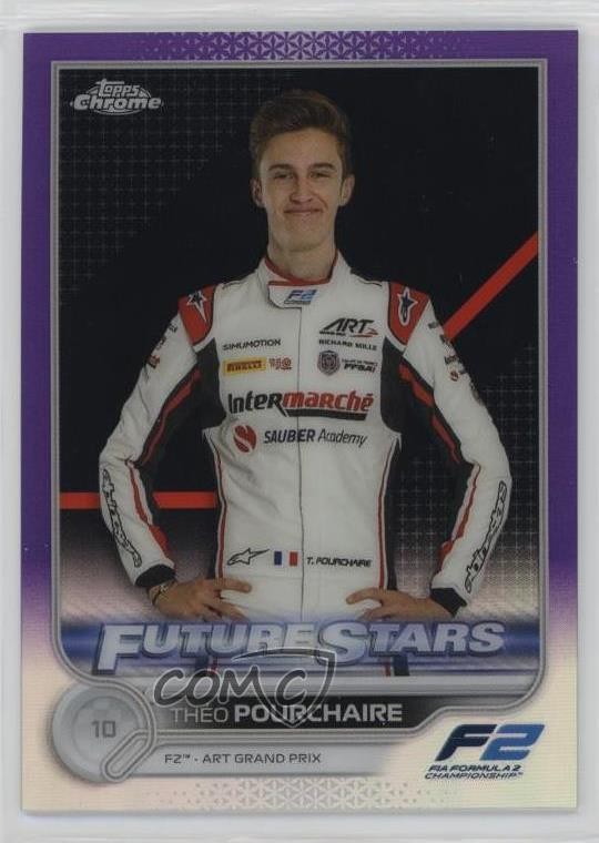 2022 Topps Chrome Formula 1 Purple Refractor /399 Theo Pourchaire Théo #86 3hd